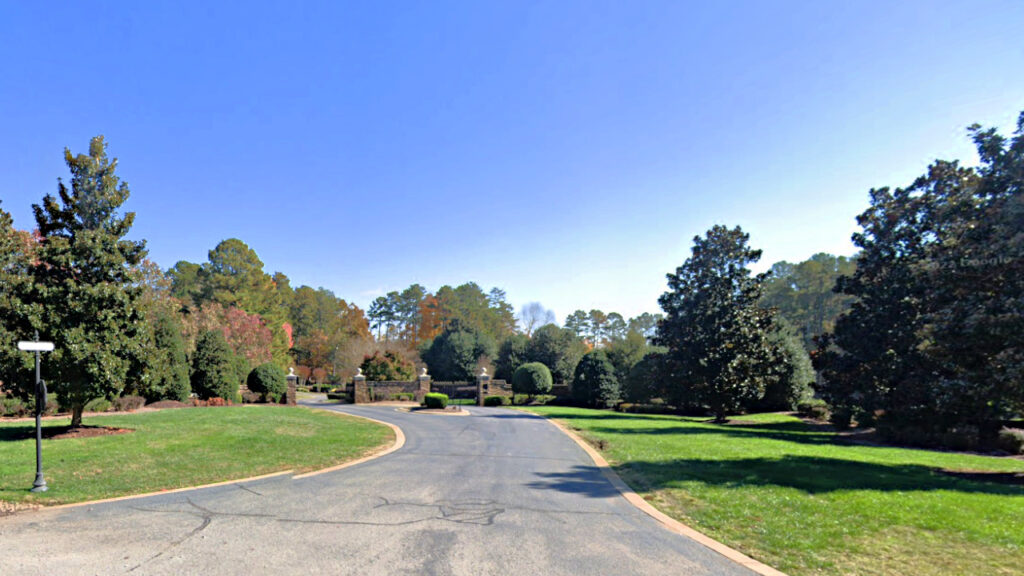 Entrance to Bay Leaf Farm gated community in Raleigh NC