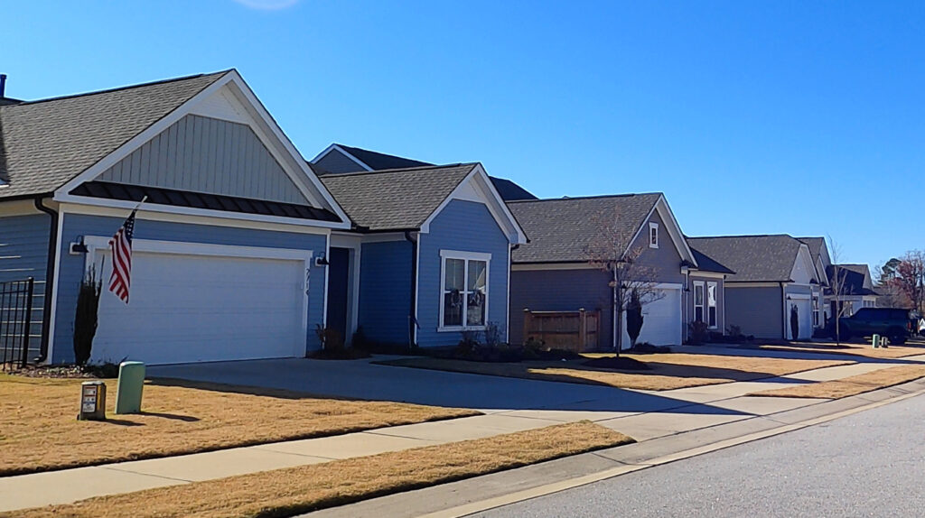 Hidden Valley in Fuquay-Varina, NC is not age restricted but does have some low-maintenance single story homes.