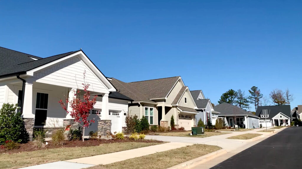 Lawn maintenance is included in the Retreat at Cedar Crossing, a 55+ community in Apex, North Carolina