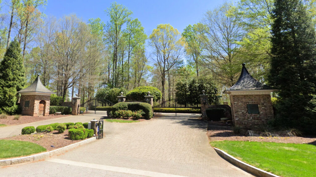 Gate houses at entrance to The Barony in Raleigh NC