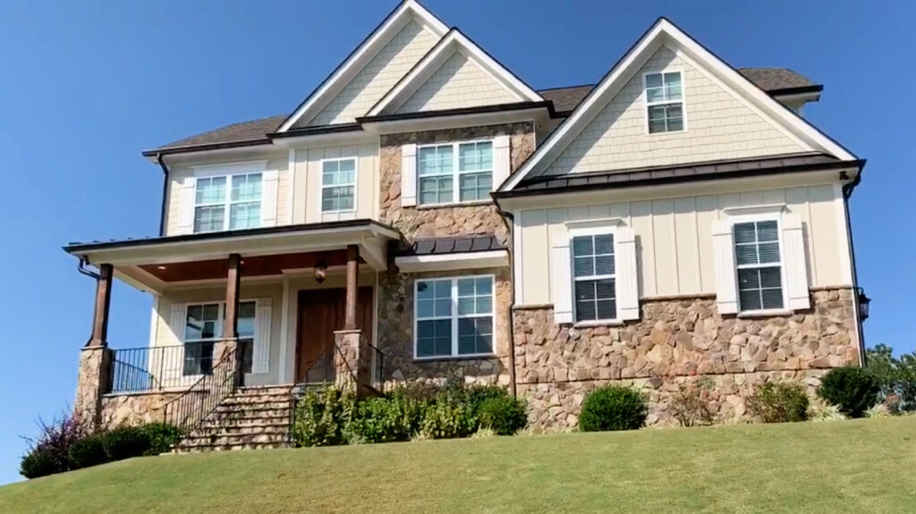 Custom home on a hill in The Hamptons at Umstead