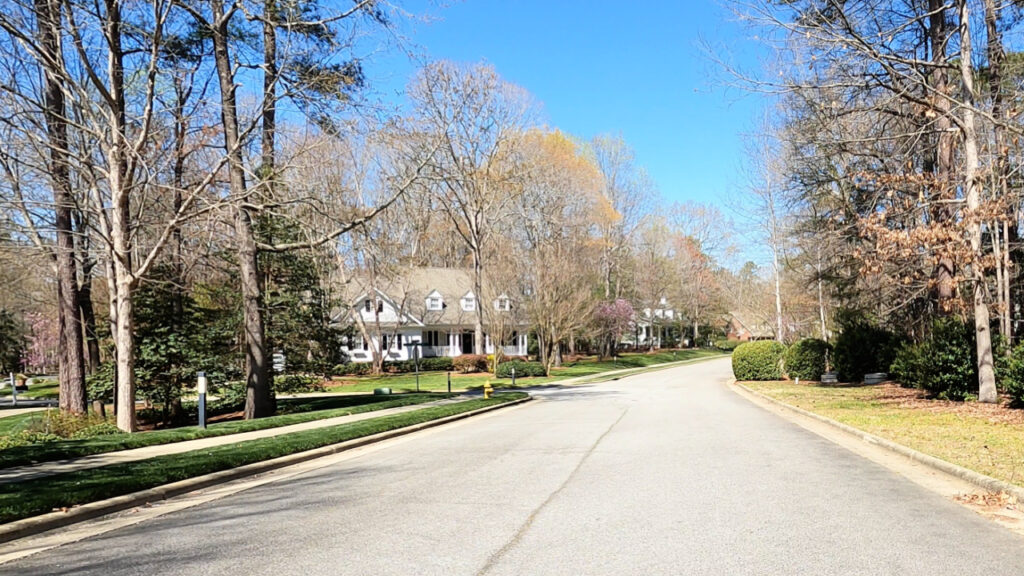 Beautiful streetscape in Sunset Lake Village